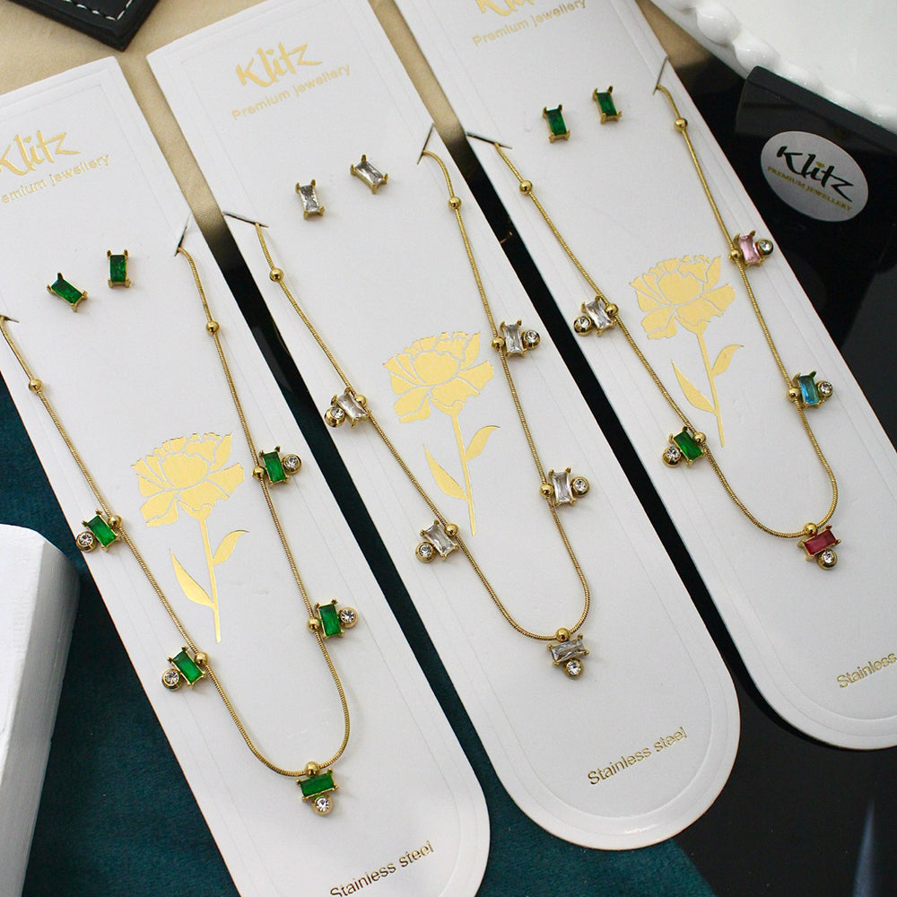 Klitz Sparkling Crystal Stone Necklace  ( 1 Piece Only)