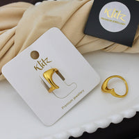 Klitz Minimalist Glossy Gold Statement Ring