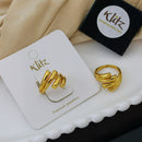 Klitz Minimalist Glossy Gold Statement Ring