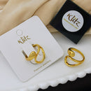 Klitz Minimalist Glossy Gold Statement Ring