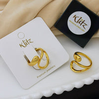 Klitz Minimalist Glossy Gold Statement Ring