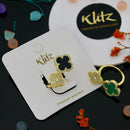 Klitz Minimalist Glossy Gold Austrian Stone Finger Ring