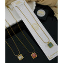 Klitz Classic Crystal Stone Snake Chain Necklace