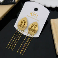 Klitz Stylish Stainless Steel Chain Dangler Earrings