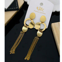 Klitz Stylish Stainless Steel Chain Dangler Earrings