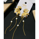 Klitz Stylish Stainless Steel Beads Dangler Earrings