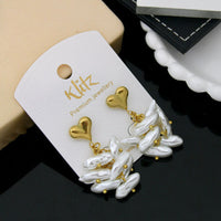 Klitz Stylish Stainless Steel Heart -Shape Dangler Earrings