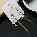 Klitz Stylish Stainless Steel Crystal Stone And Beads Dangler Earrings