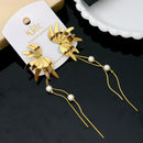 Klitz Stylish Stainless Steel Beads Dangler Earrings