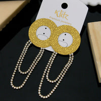 Klitz Stylish Stainless Steel Austrian Stone Dangler Earrings