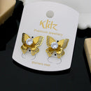 Klitz Modern Stainless Steel Crystal Stone Butterfly Studs Earrings
