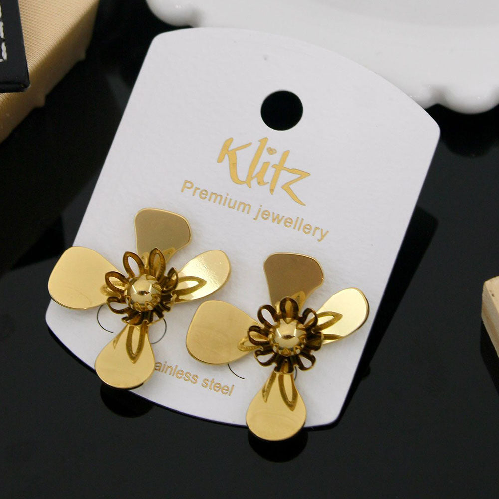 Klitz Stylish Stainless Steel Studs Earrings