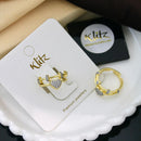 Klitz Sparkling Austrian Stone Heart Shape Cocktail Ring