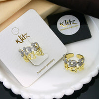 Klitz Sparkling Austrian Stone Cocktail Ring
