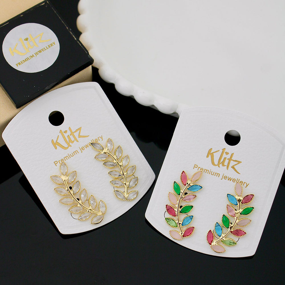 Klitz Shimmering Crystal Stone Stylish Stud Earrings