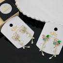 Klitz Shimmering Crystal Stone Stylish Butterfly Shape Dangler Earrings