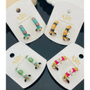 Klitz Colorful Meenakari Enamel Stud Earrings