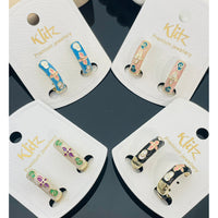 Klitz Colorful Meenakari Enamel Stud Earrings