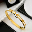 Klitz Elegant Austrian Stone Floral Openable Bracelet