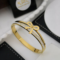 Klitz Premium Austrian Stone And Bow Designer Openable Bracelet