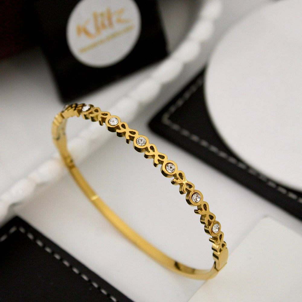 Klitz Premium Austrian Stone Bow Designer Openable Bracelet
