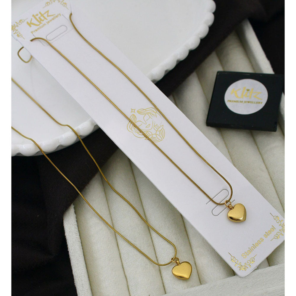 Klitz Stunning Premium Jewellery Heart Shape Chain Pendant