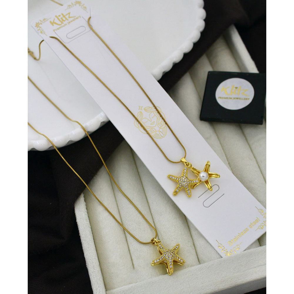 Klitz Luxury Modern Starfish Charm Chain Pendant