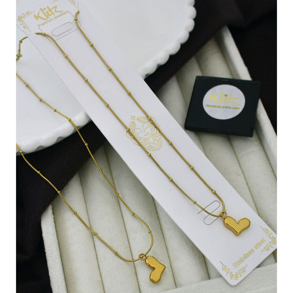 Klitz Stunning Premium Jewellery Heart Shape Chain Pendant