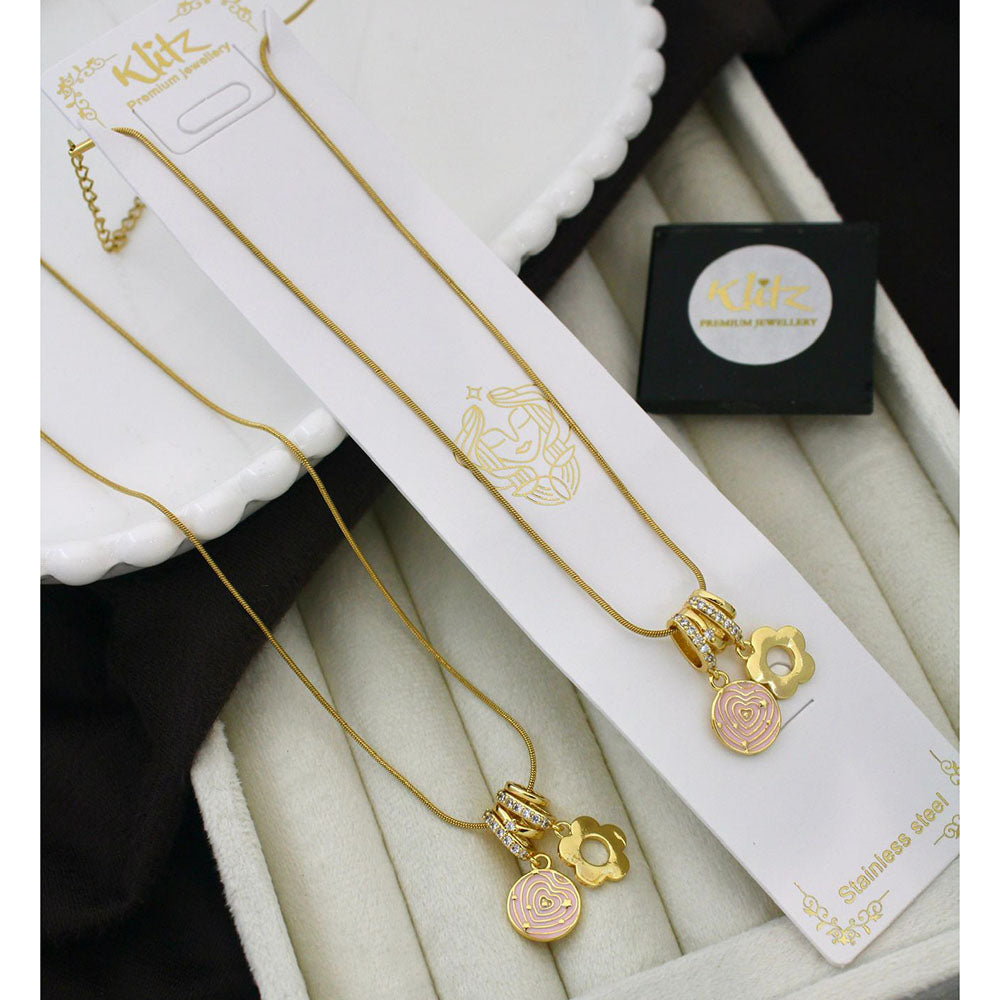 Klitz Classic Premium Jewellery Austrian Stone And Meenakari Chain Necklace