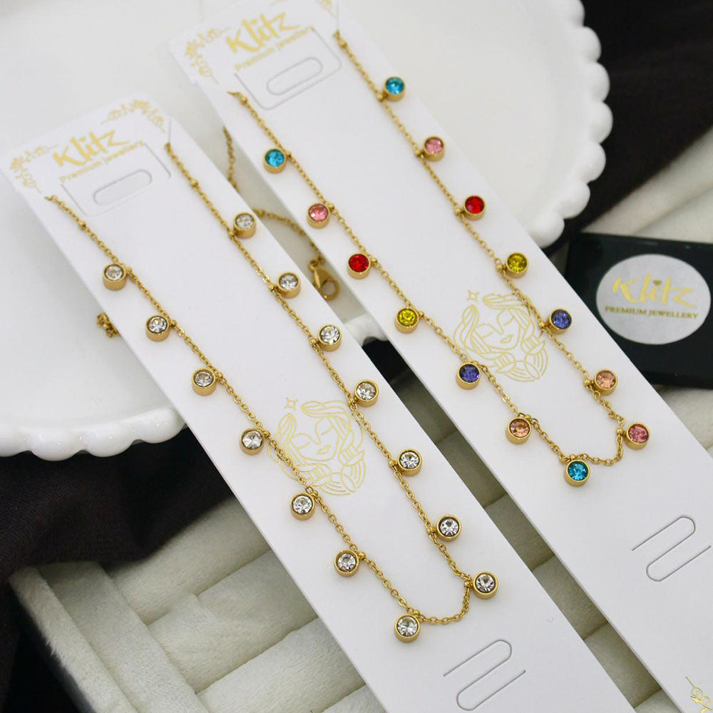 Klitz Classic Premium Jewellery Austrian Stone Chain Necklace