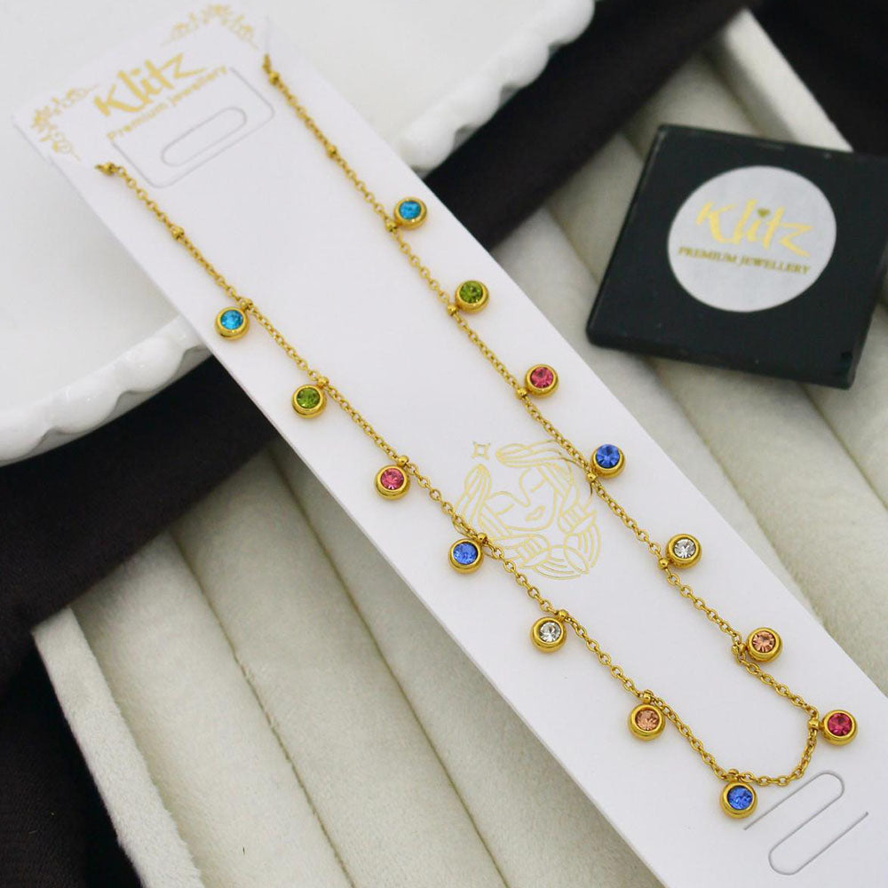 Klitz Stunning Premium Jewellery Crystal Stone Butterfly Sahpe Chain Pendant