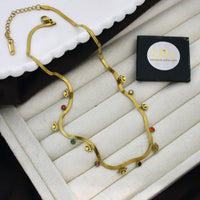 Klitz Classic Premium Jewellery Austrian Stone Heart Chain Necklace