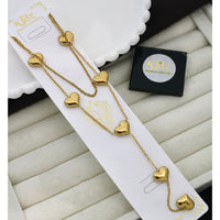 Klitz Classic Premium Jewellery Austrian Stone Heart Shape Chain Necklace