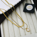 Klitz Classic Crystal Stone Snake Heart Shape Chain Necklace