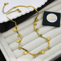 Klitz Classic Crystal Stone Snake Chain Necklace