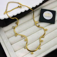 Klitz Classic Crystal Stone Snake Chain Necklace