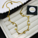 Klitz Classic Crystal Stone Floral Snake Chain Necklace