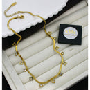 Klitz Classic Crystal Stone Snake Chain Necklace