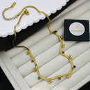 Klitz Classic Crystal Stone  Evil Eye Snake Chain Necklace