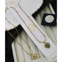 Klitz Stunning Premium Jewellery Crystal Stone Heart Sahpe Chain Pendant