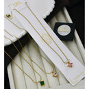 Klitz Classic Crystal Stone Chain Necklace