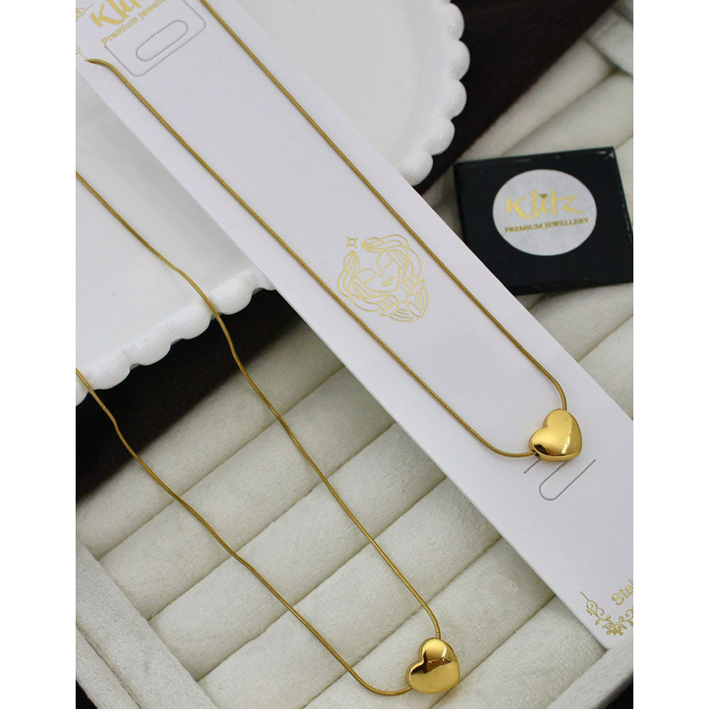 Klitz Stunning Premium Jewellery Heart Shape Chain Pendant