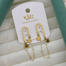 Klitz Elegant Premium Jewellery Star Shape And Pearl Dangler Earrings