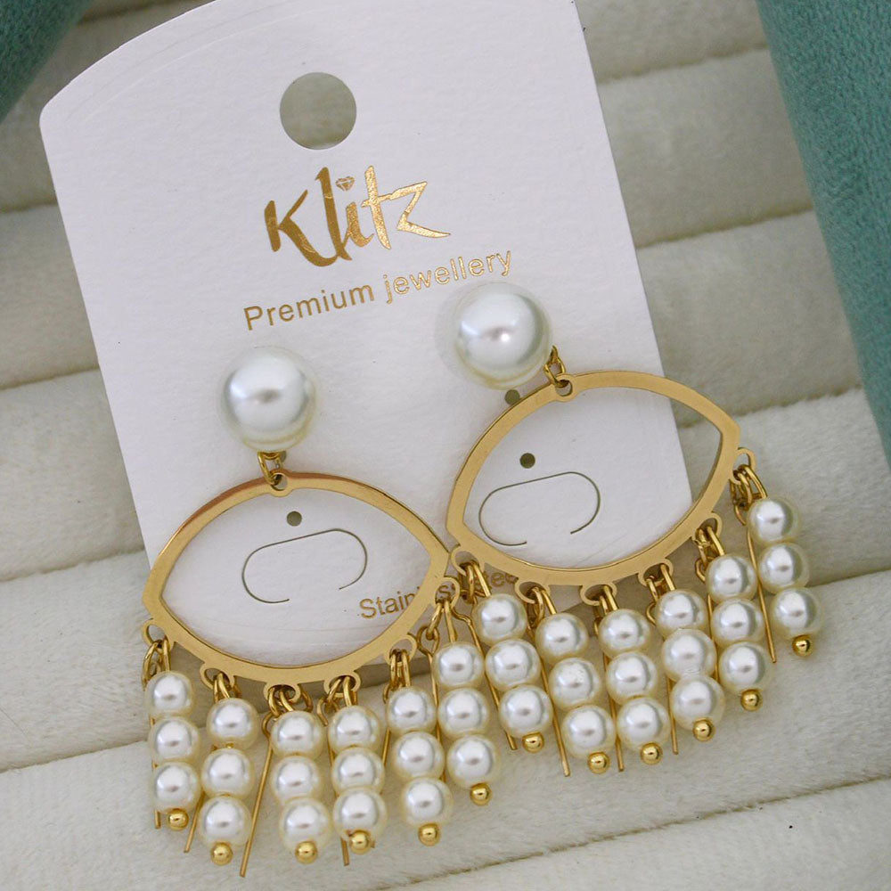 Klitz Elegant Premium Jewellery Pearl Dangler Earrings