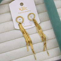 Klitz Elegant Premium Jewellery Austrian Stone Chain Dangler Earrings