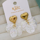 Klitz Elegant Premium Jewellery Heart Shape Dangler Earrings