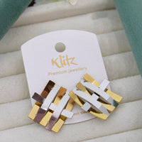 Klitz Stunning Fashion 2 Tone Plated Studs Earrings