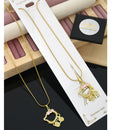 Klitz Stunning Premium Jewellery Luxury Austrian Stone And Meenakari Kitty Pack of 12 Chain Pendant