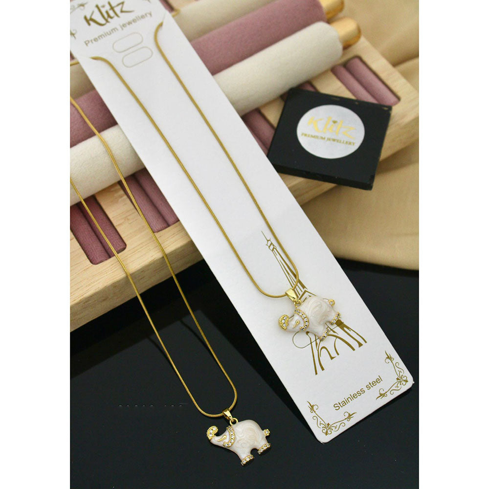 Klitz Premium Jewellery Royal Austrian Stone Meenakari  Pack of 12 Chain Pendant