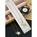 Klitz Premium Jewellery Royal Austrian Stone Meenakari  Pack of 12 Chain Pendant